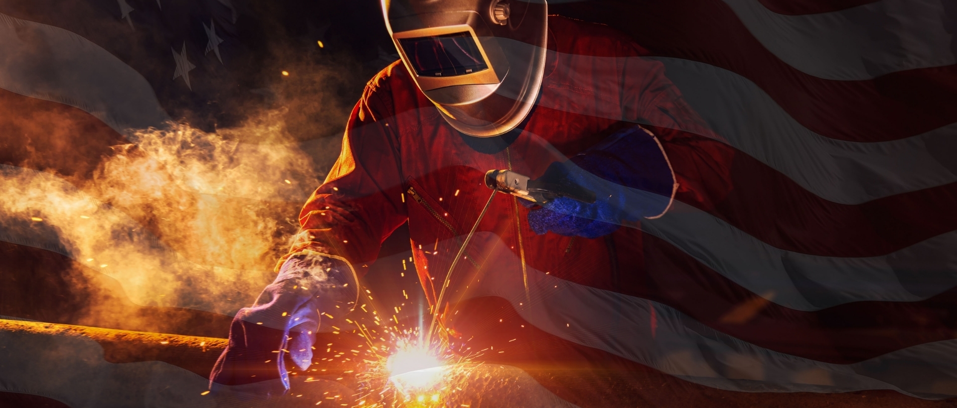 man welding